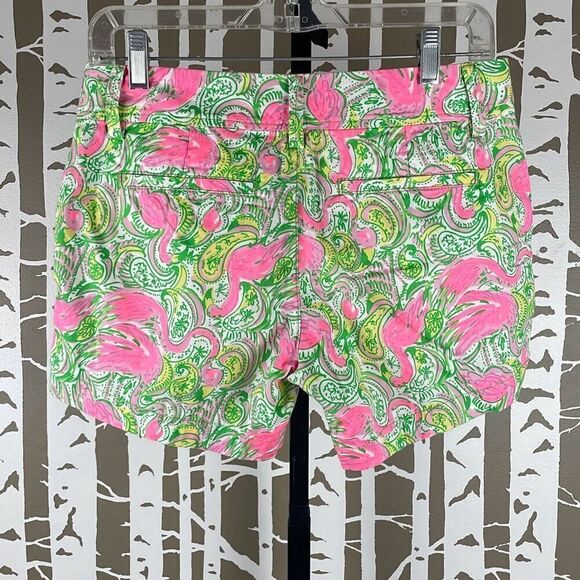 Lilly Pulitzer 5" Callahan Stretch Short Hot Wings Flamingo Print 2 - Picture 2 of 7